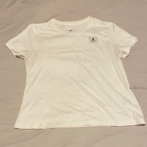 Jordan White Tee with Logo Patch